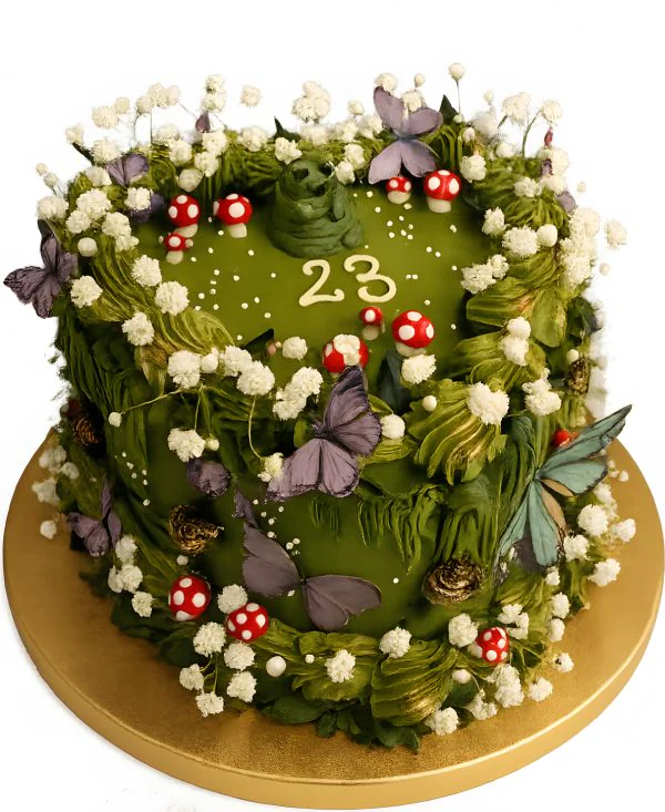 Эстетичный торт на 23 года в стиле лесной поляны Фото