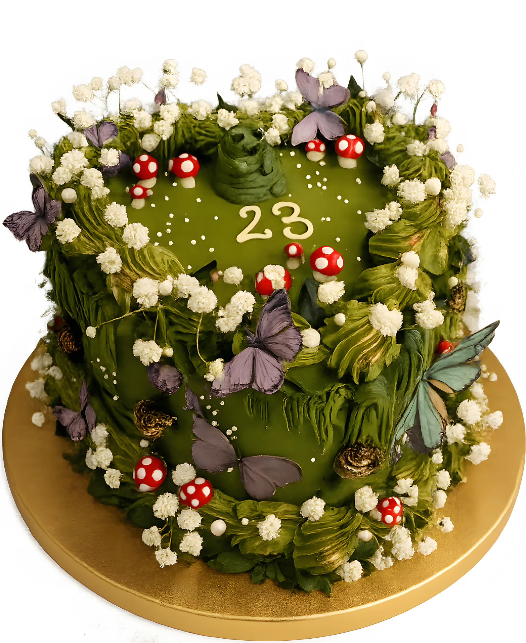 Эстетичный торт на 23 года в стиле лесной поляны Фото