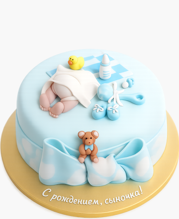 Эстетичный торт на рождение ребенка Фото