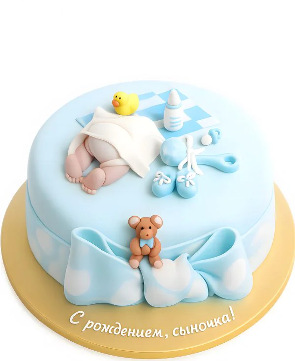 Эстетичный торт на рождение ребенка Фото