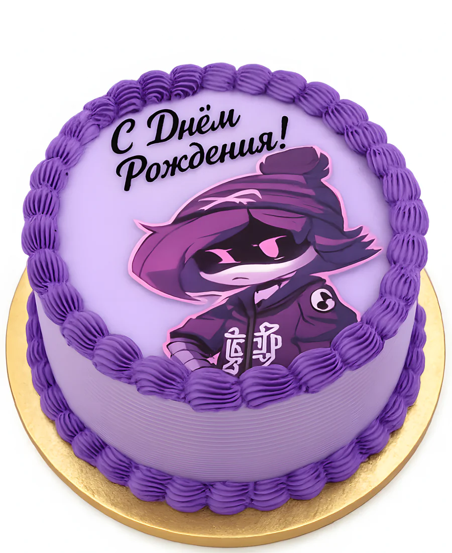 Фиолетовый торт с Узи Фото