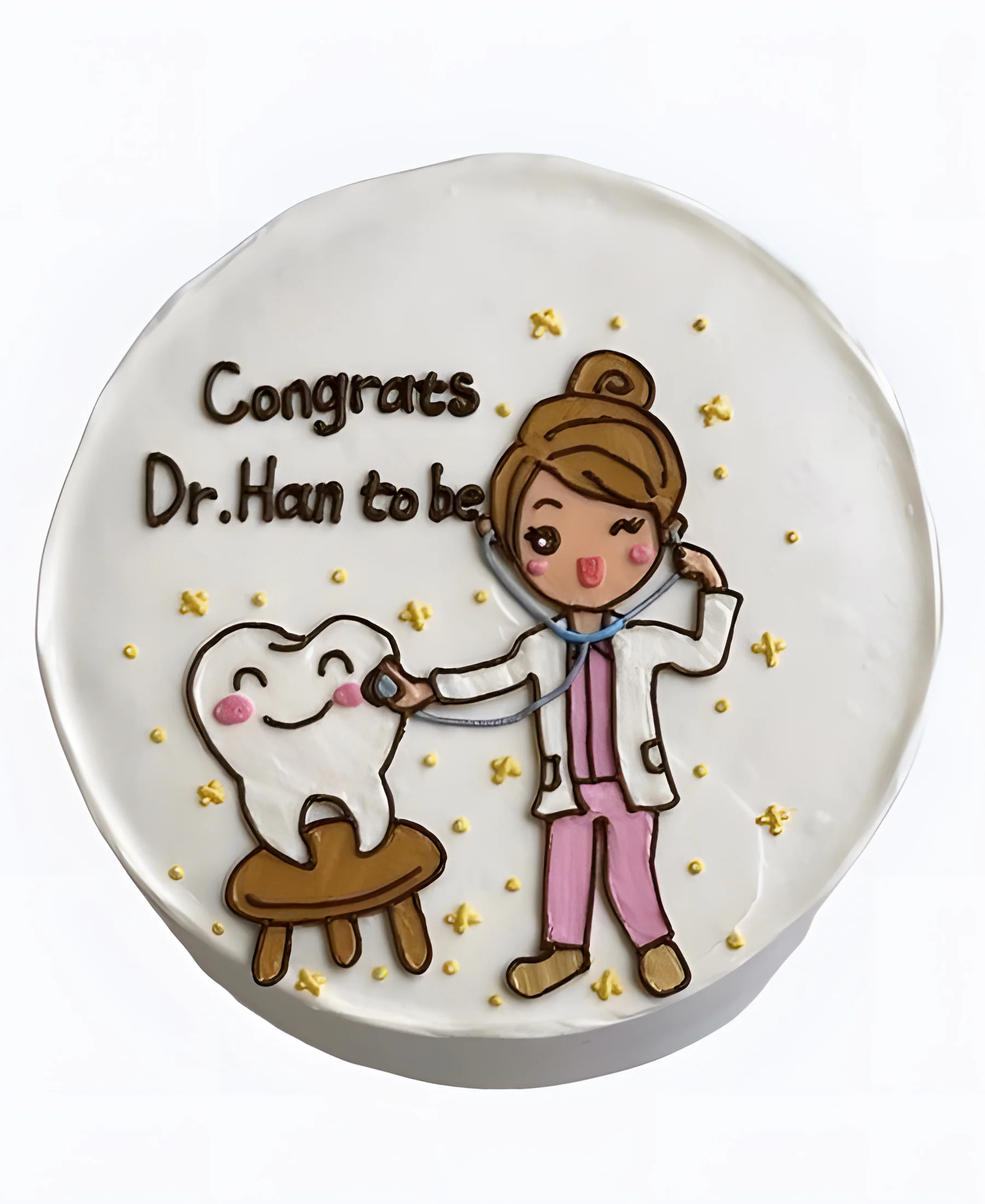 Иллюстрированный торт стоматолога Фото