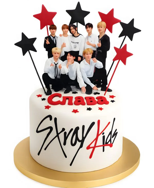 Торт с группой Стрей Кидс Фото