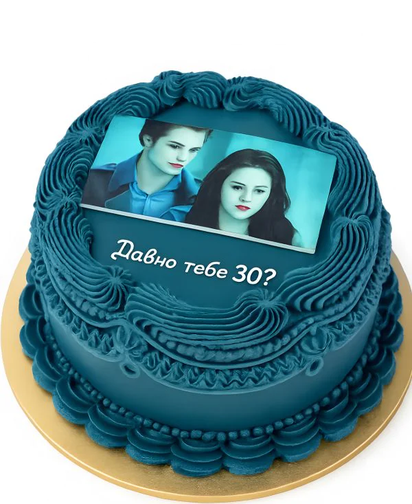 Изумрудный торт с Беллой и Эдвардом из Сумерек Фото