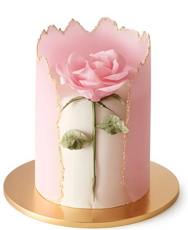 Изящный торт на 8 марта с розой Фото