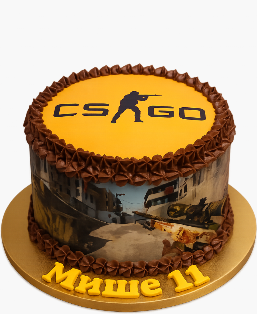 Коричневый торт в стиле компьютерной игры Фото