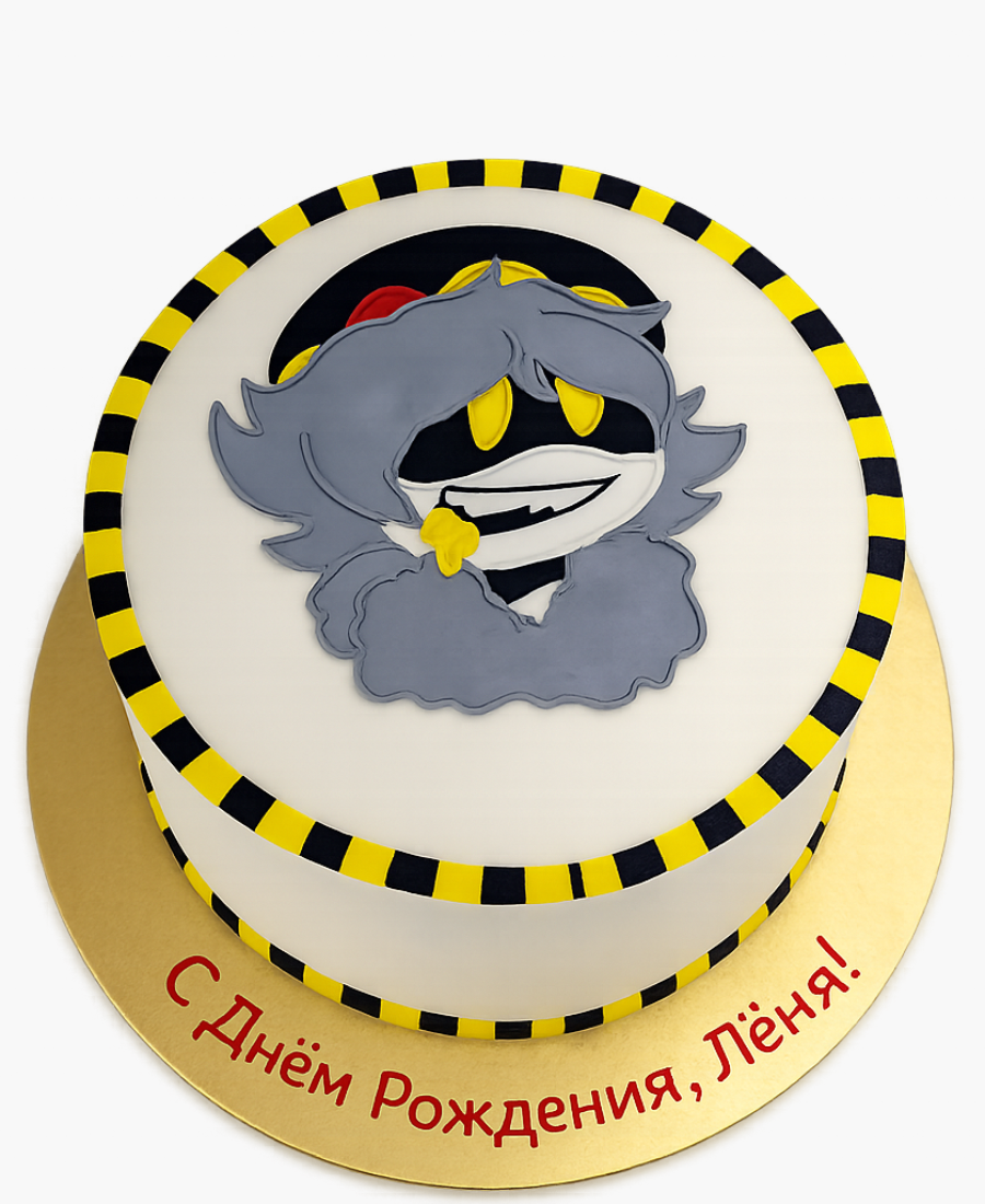 Минималистичный торт на день рождения в тематике Murder Drones Фото