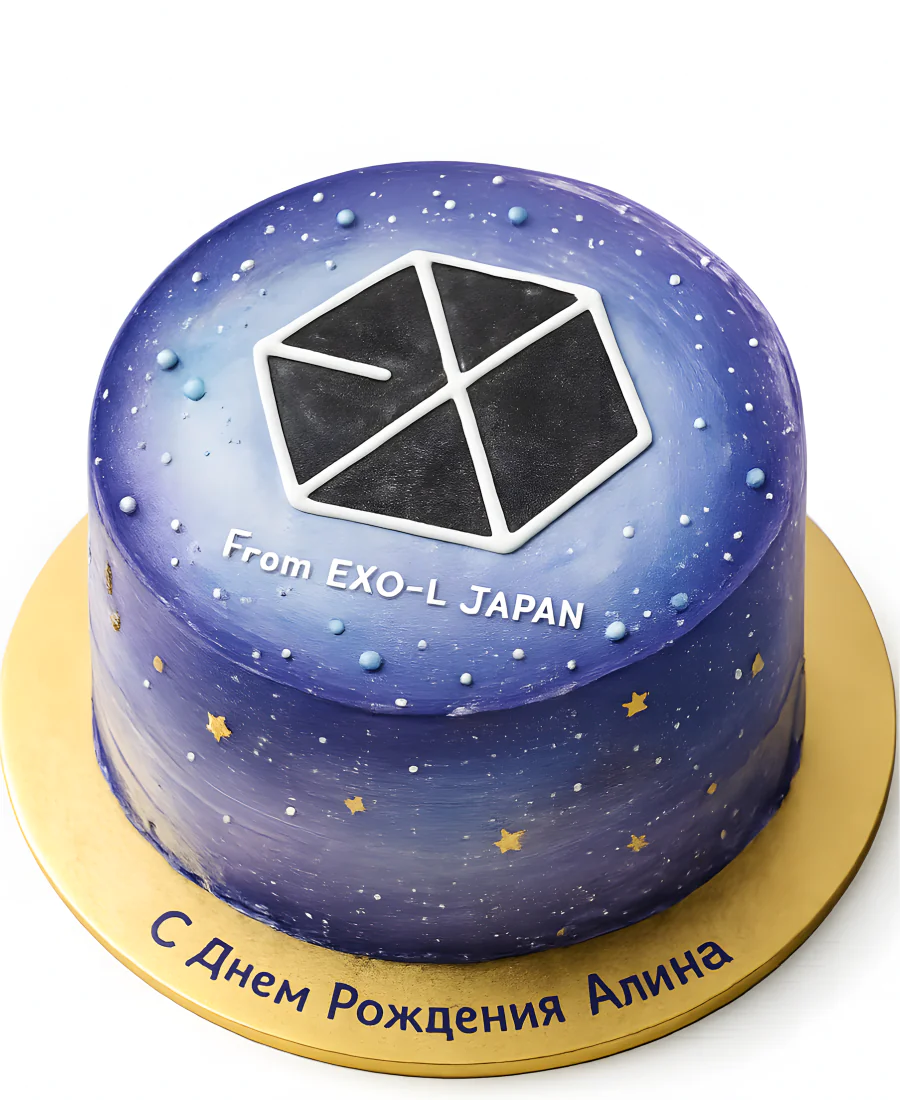 Минималистичный торт с символикой ЕХО Фото