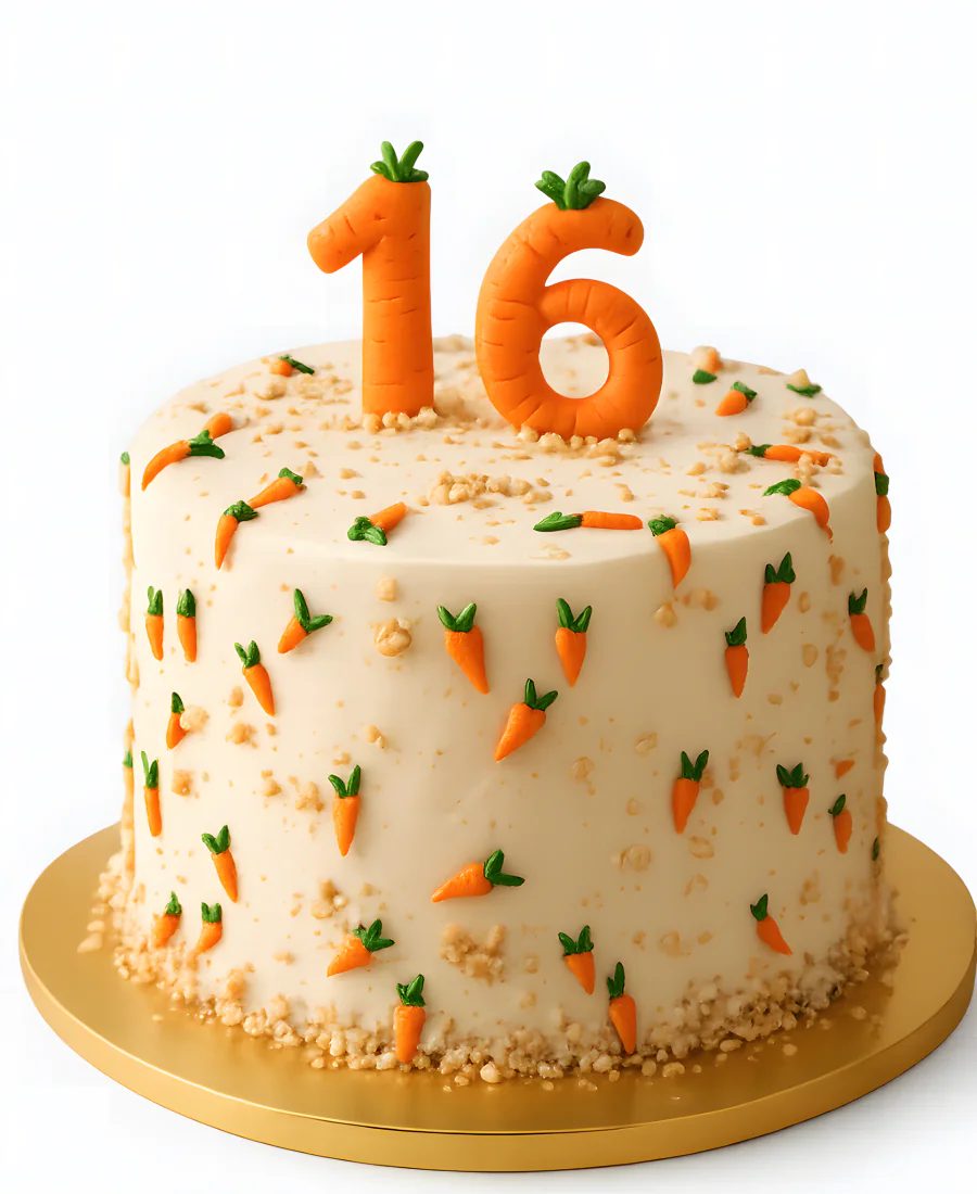 Морковный торт из мастики Фото