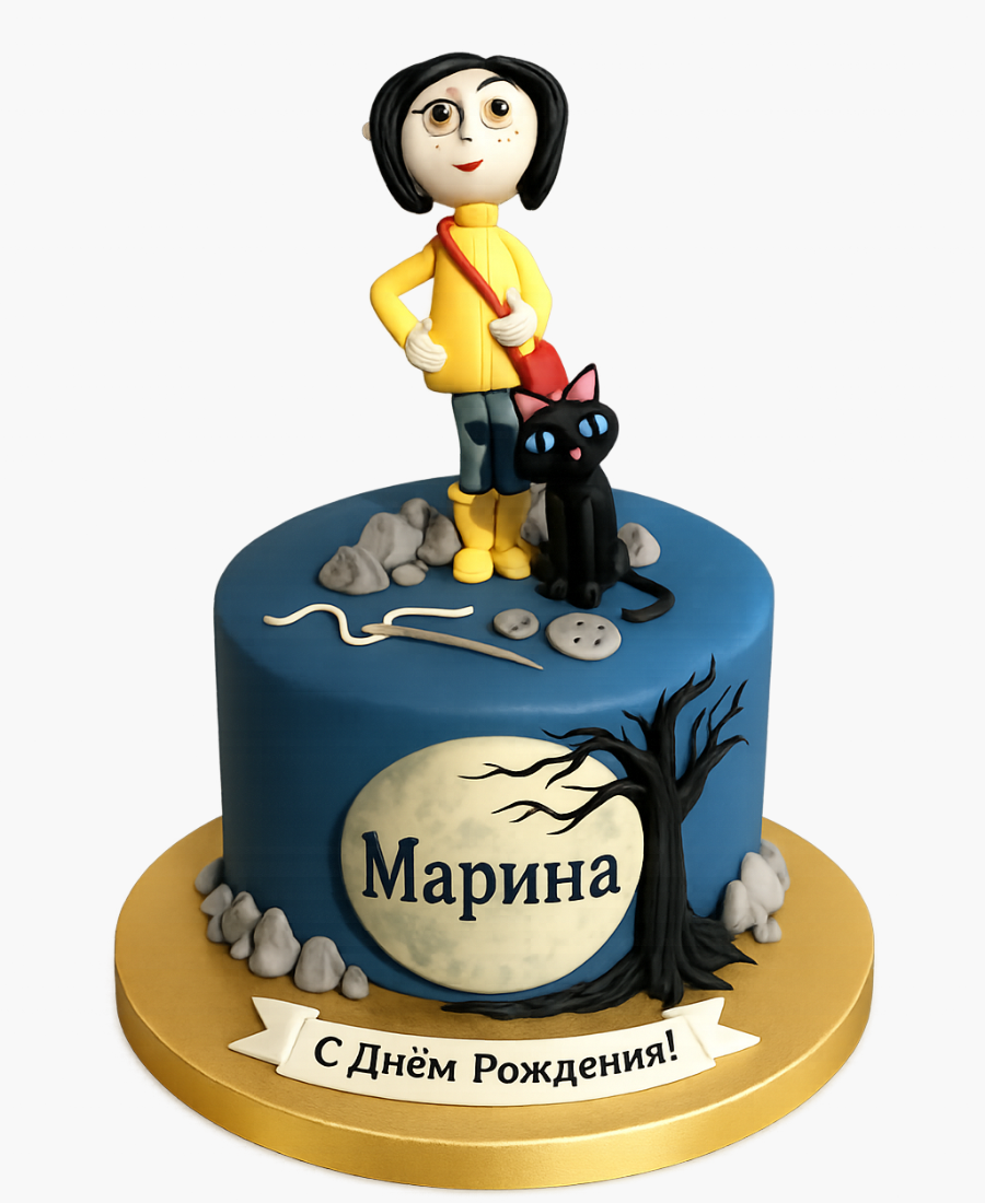 Мрачный торт по мультфильму Коралина в Стране Кошмаров Фото