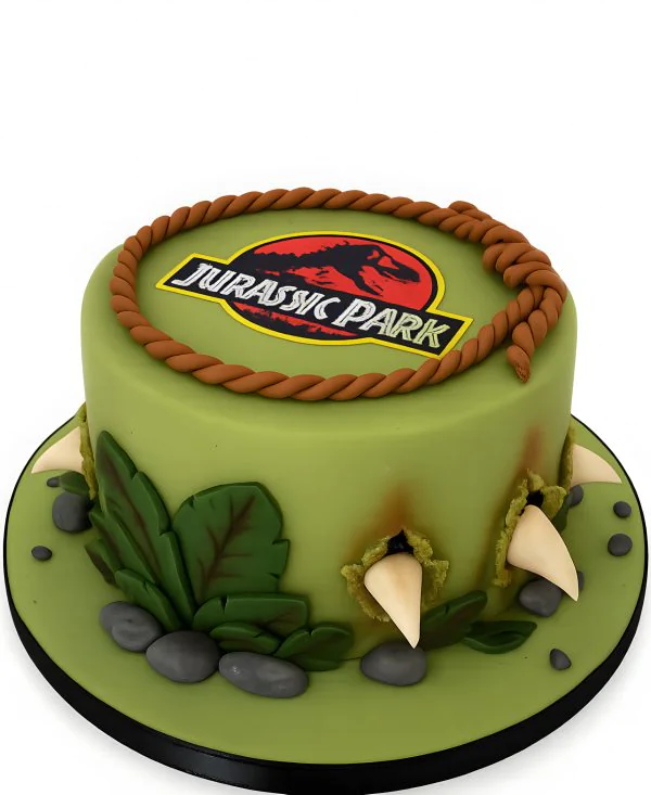 Необычный торт из фильма «Юрский период» с канатом и когтями Фото