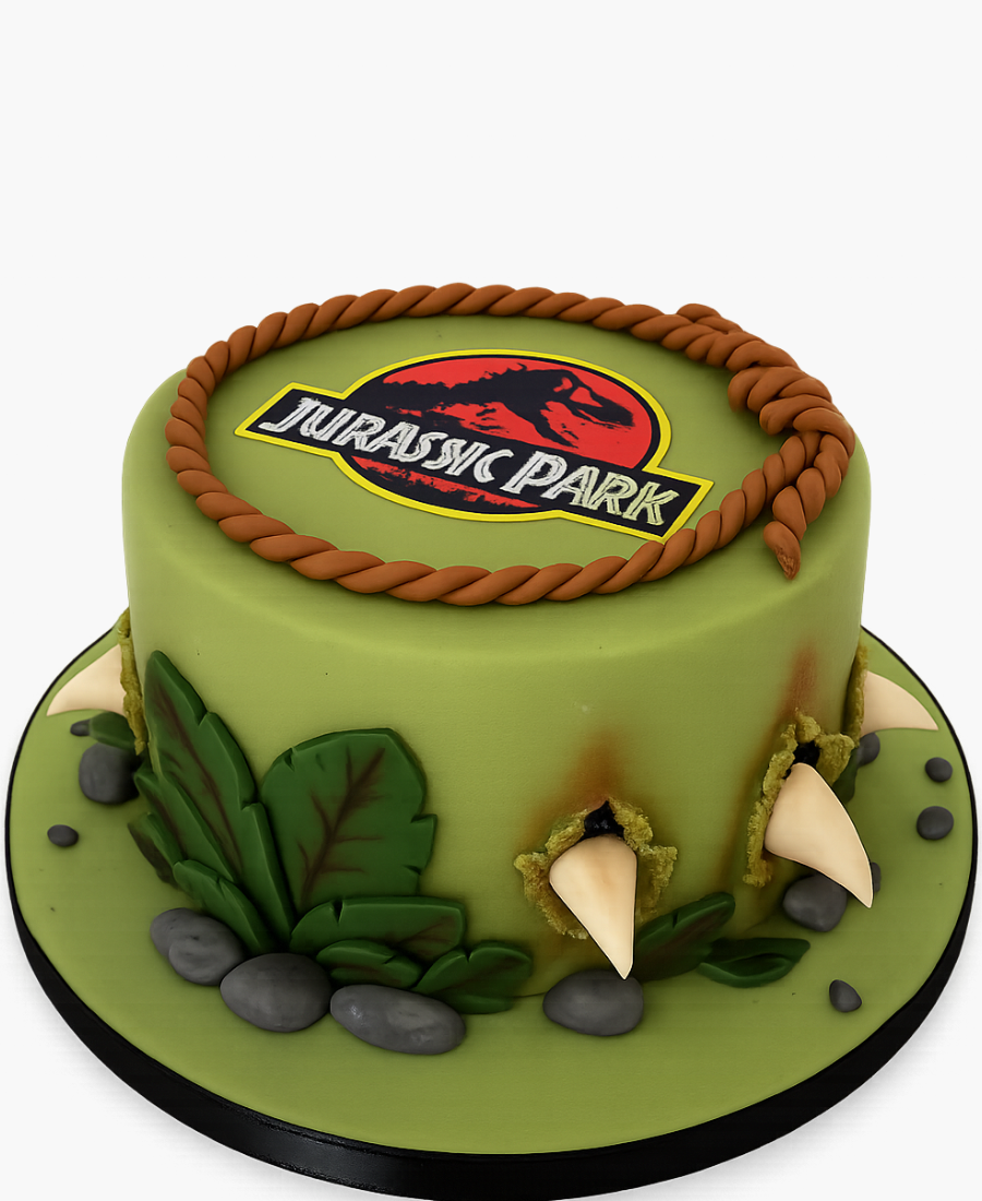 Необычный торт из фильма «Юрский период» с канатом и когтями Фото