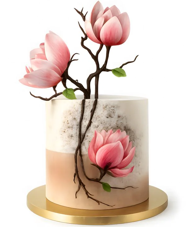 Необычный торт на 8 марта с цветами Фото