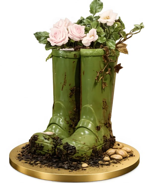 Необычный торт в виде стильных ботинок для девушки Фото