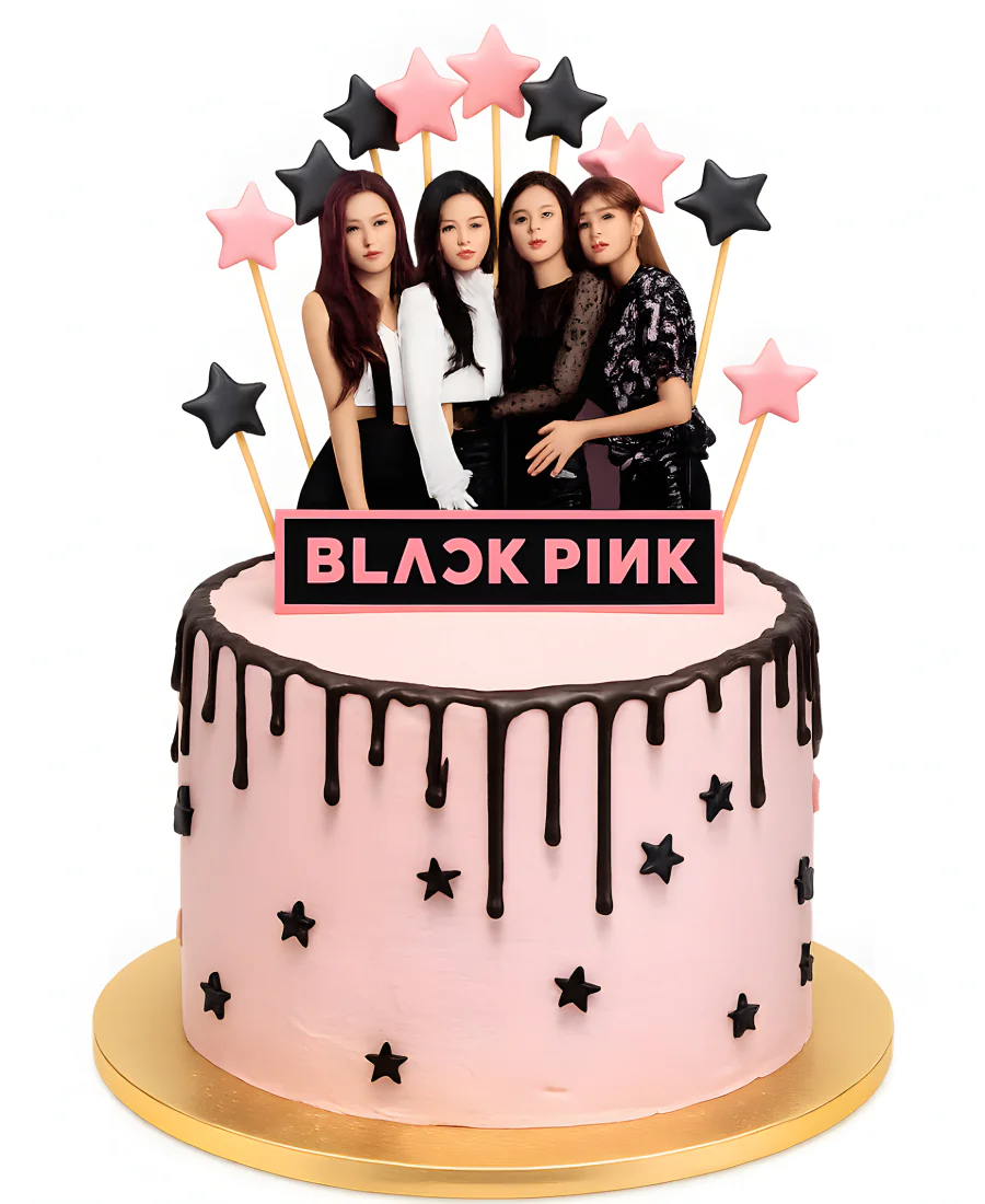 Торт с топперами певиц Blackpink Фото
