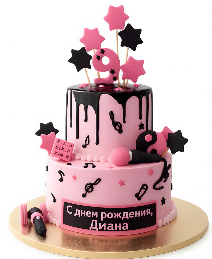 Торт Блэк Пинк на день рождения девочке Фото