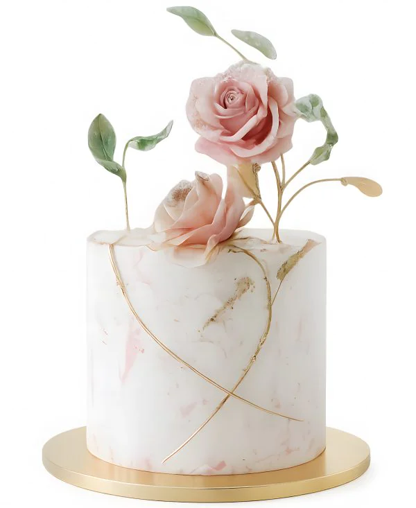 Очаровательный торт на 8 марта с изумительными розами Фото