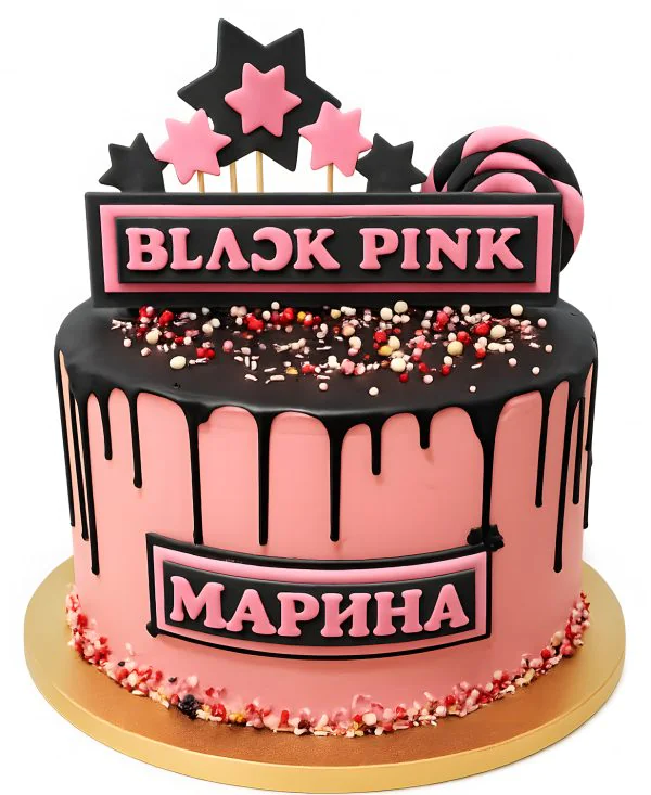 Торт со звездами и конфетти Фото