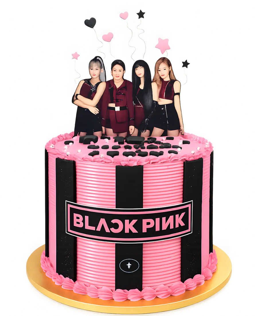 Торт в стиле группы Блэкпинк Фото