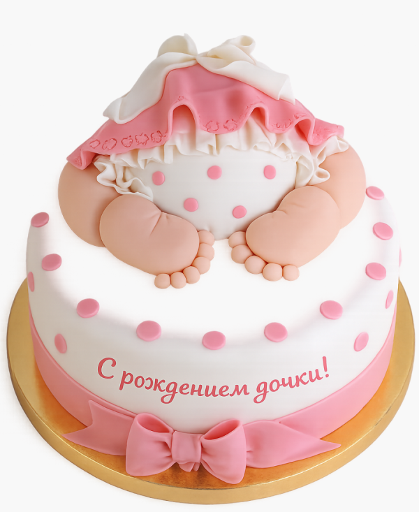Потрясающий торт на рождение девочки Фото