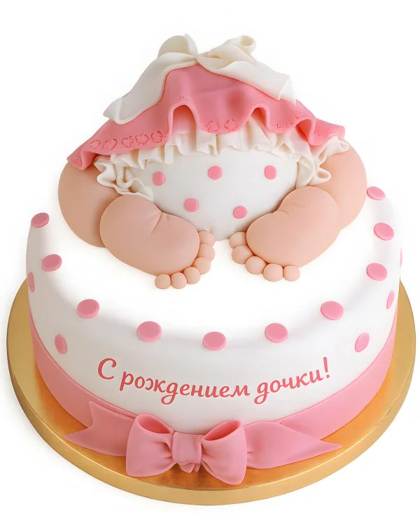 Потрясающий торт на рождение девочки Фото