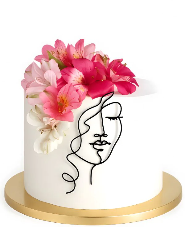 Роскошный торт с цветами Фото