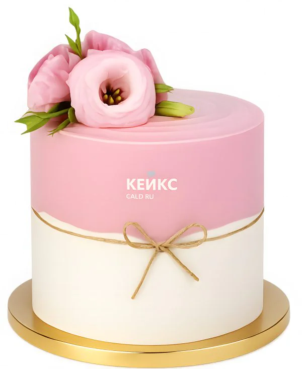 Розово белый торт на 8 марта Фото