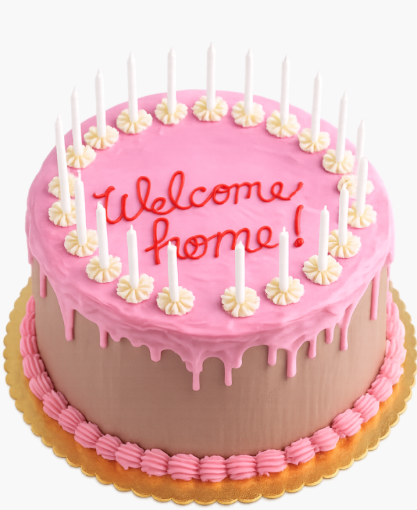 Розовый торт Добро пожаловать домой по тематике Коралины Фото