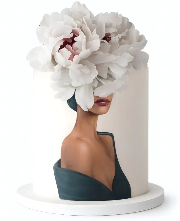 Шикарный торт на 8 марта с цветами Фото