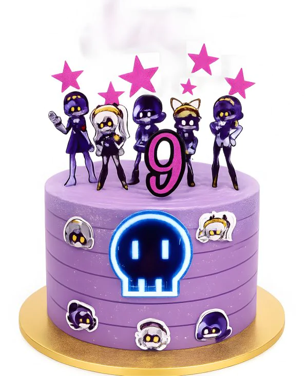 Фиолетовый торт в стиле сериала Murder Drones Фото