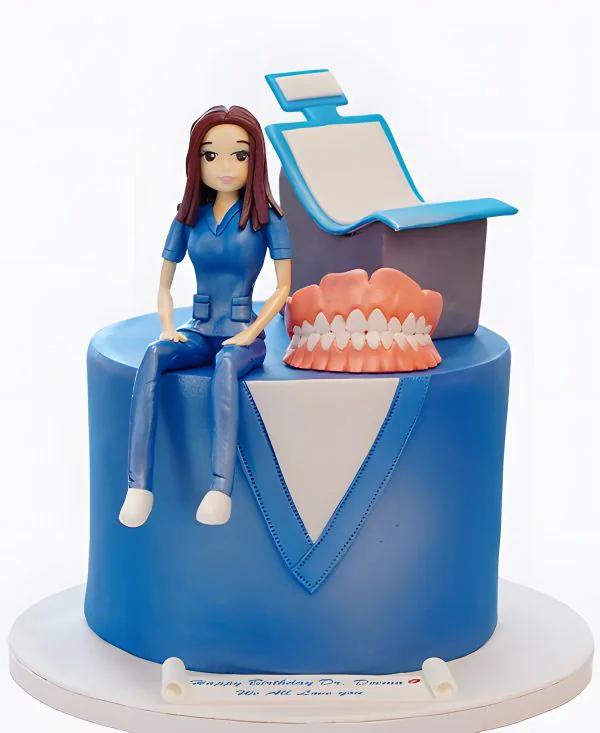 Синий торт Кабинет стоматолога Фото