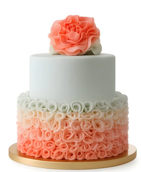 Торт с кремовыми цветами Фото