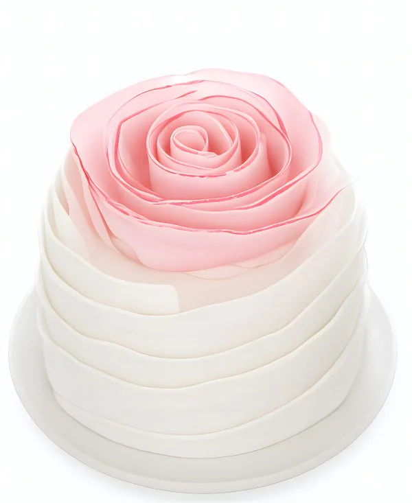 Красивый торт в виде розы из мастики Фото