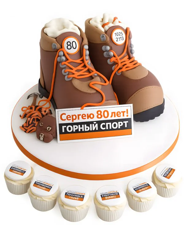 Торт для скалолаза с капкейками Фото