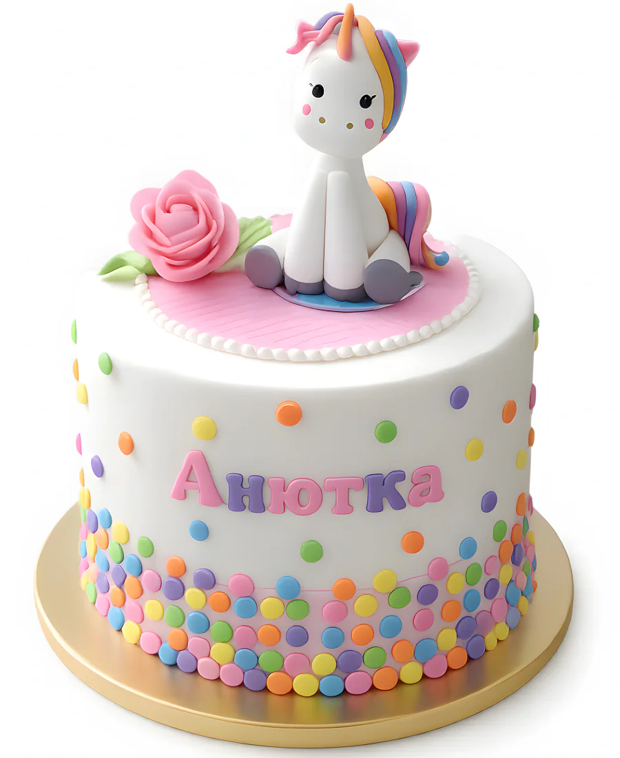 Детский торт с пони-единорогом для девочки Фото