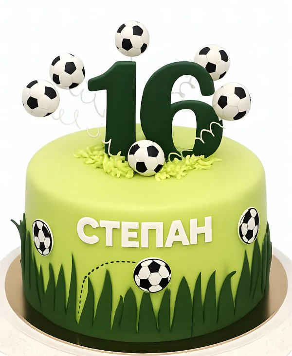 Торт мальчику 16 лет на тему футбола Фото