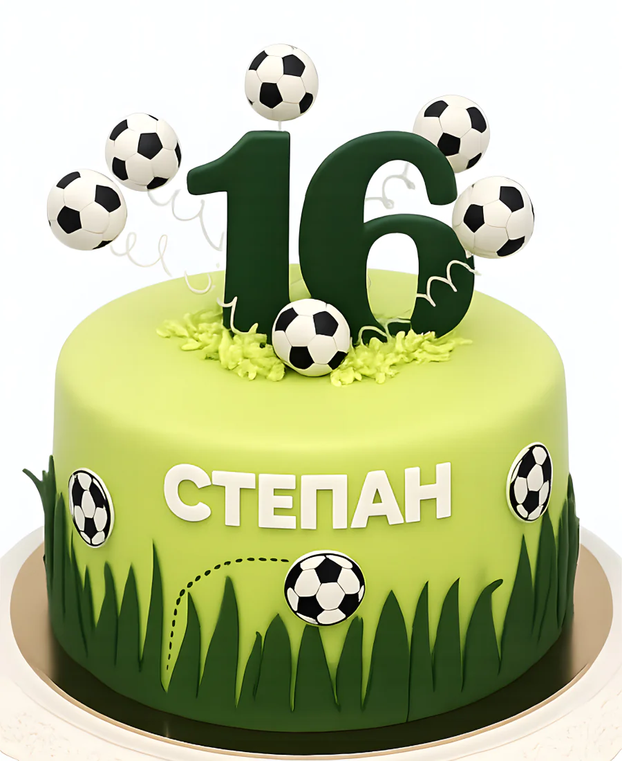 Торт мальчику 16 лет на тему футбола Фото