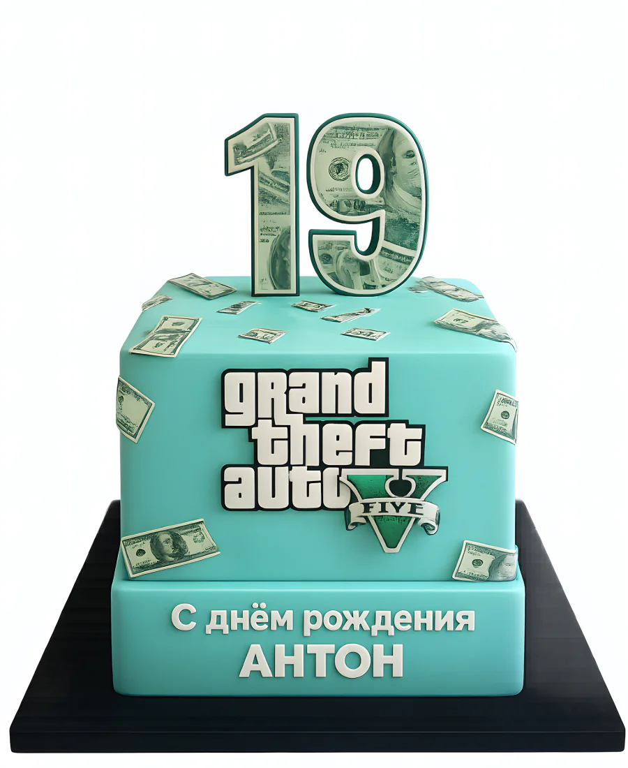 Торт в стиле ГТА на день рождения Фото