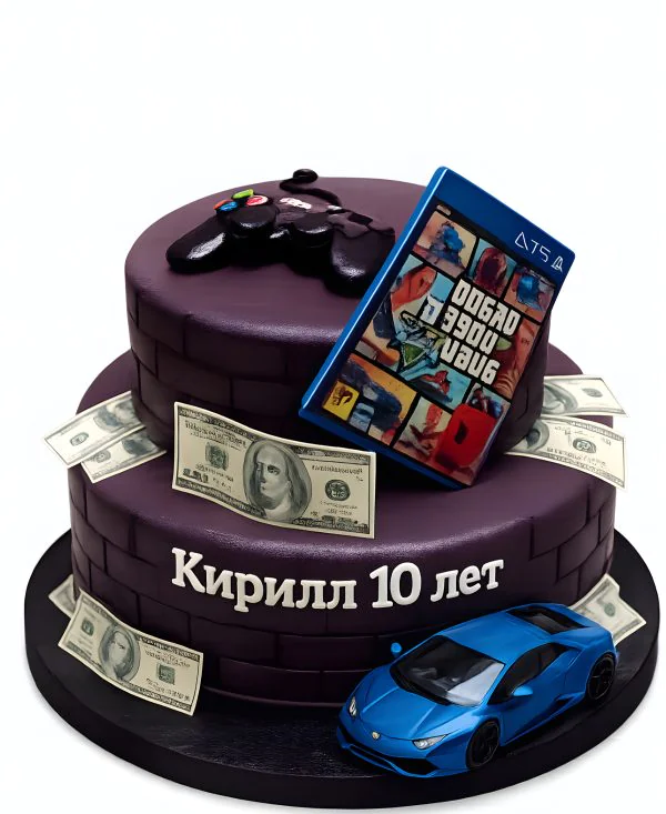 Торт GTA с джойстиком Фото