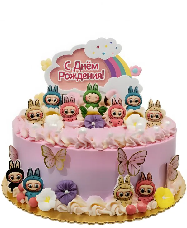 Торт Лабубу Радужная вечеринка Фото