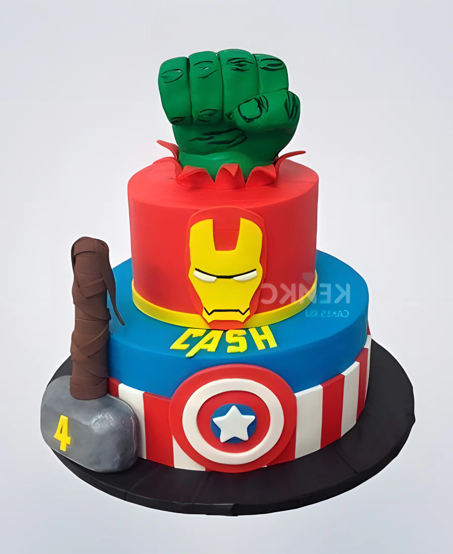 Торт Халк, Капитан Америка и Железный человек Фото