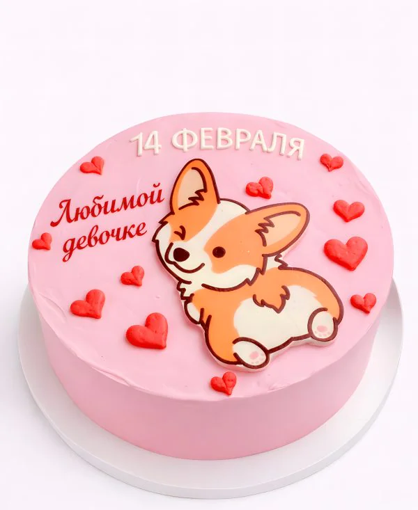 Бенто торт на 14 февраля с корги Фото