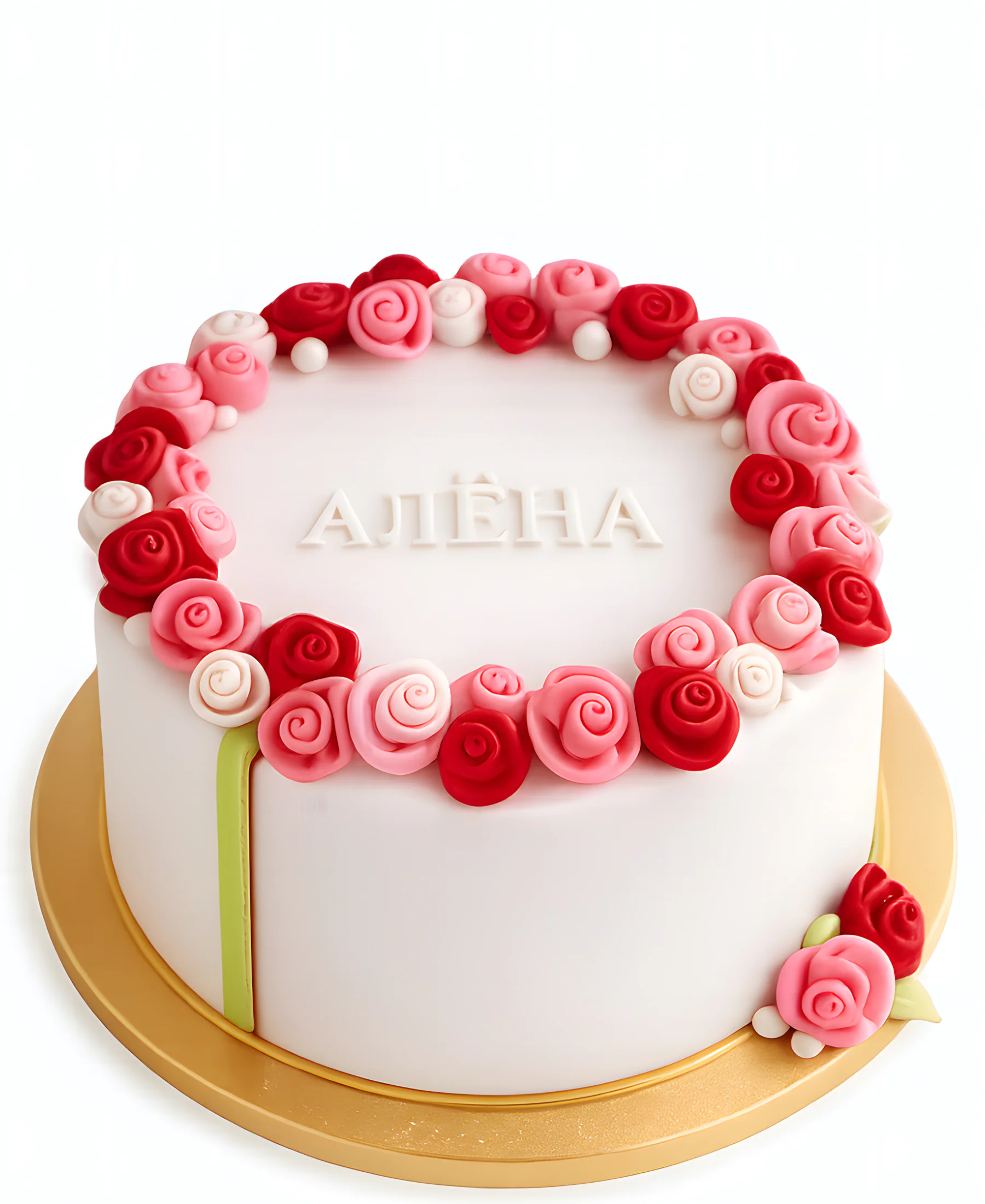 Торт на 8 марта с кремовыми розами для мамы Фото