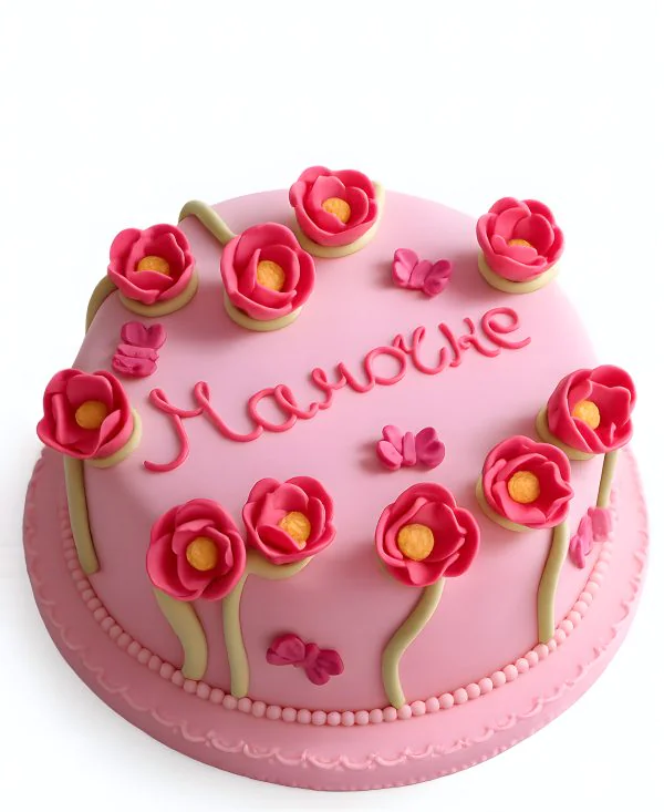 Торт маме с розами из крема Фото