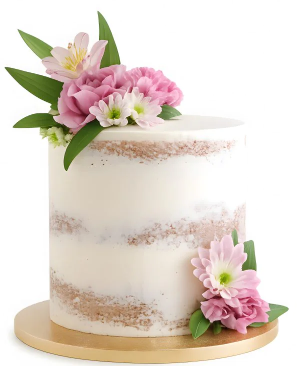 Торт на 8 марта без крема с цветами Фото