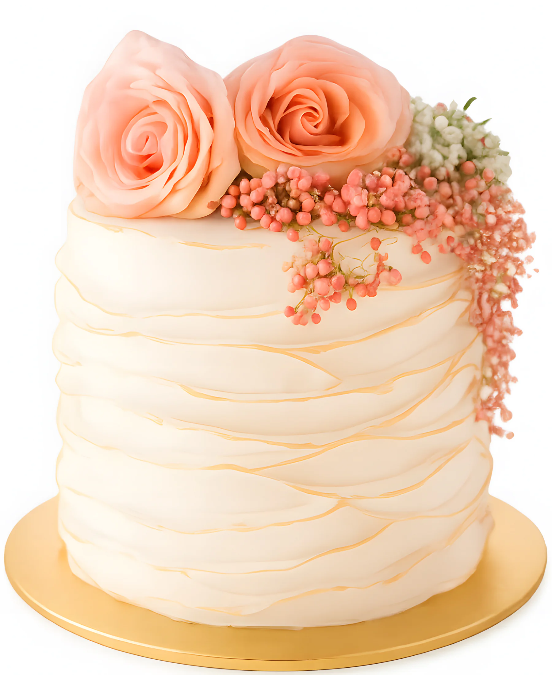 Торт на 8 марта из крема с нежными розами Фото