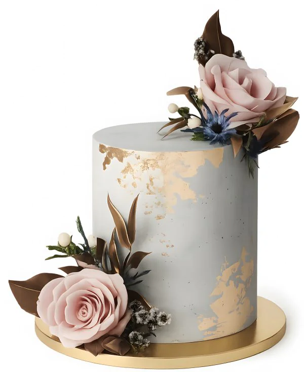 Кремовый торт с цветами Фото