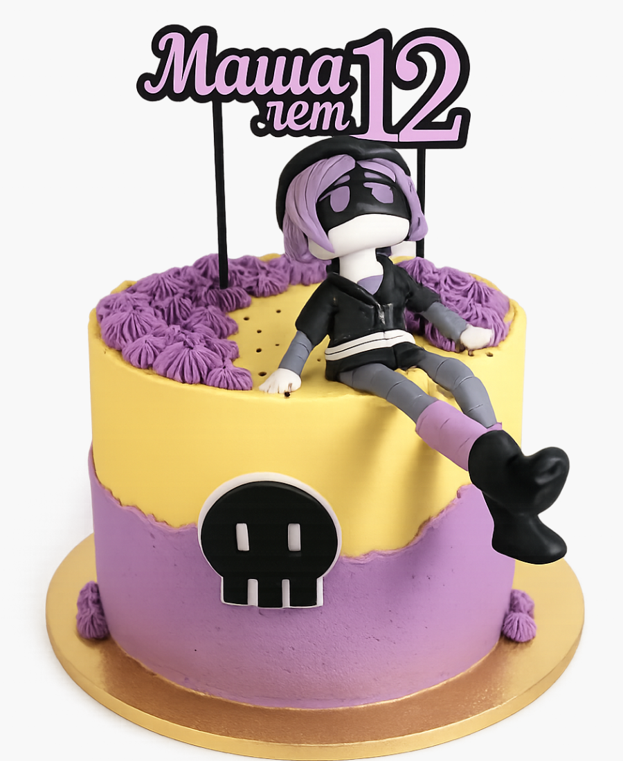 Торт на день рождения с персонажем Узи из Murder Drones Фото