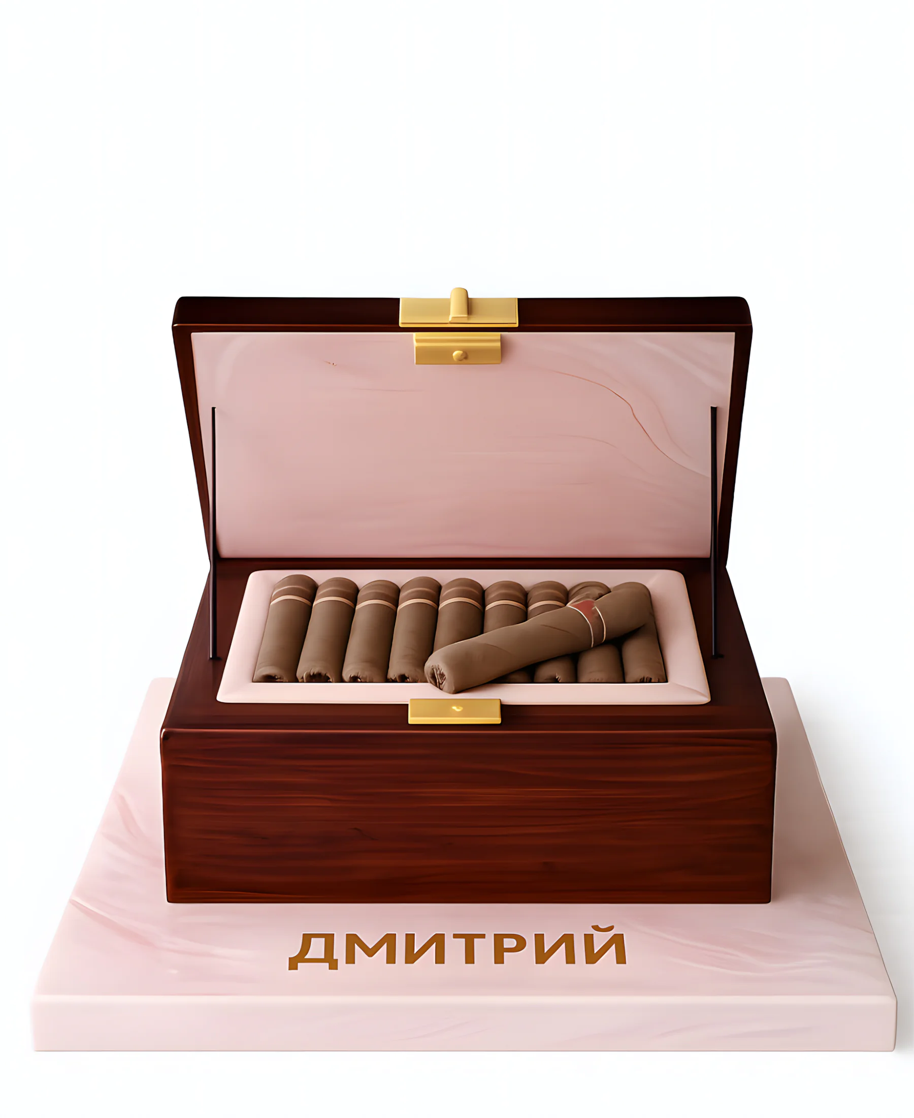 Торт в виде коробки с сигарами для мужчины Фото