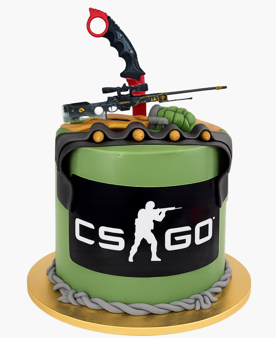 Торт по игре CS GO со снайперской винтовкой Фото